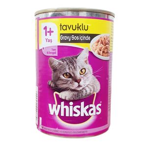کنسرو غذای گربه ویسکاس مدل +1 گوشت مرغ در سس وزن 400 گرم